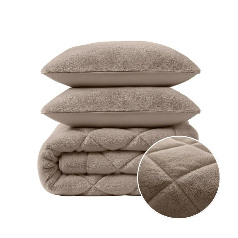 Lazy Dekbed Zonder Overtrek - Teddy Fur - Taupe