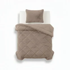 Lazy Dekbed Zonder Overtrek - Teddy Fur - Taupe