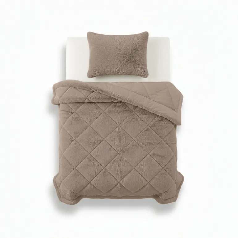 Lazy Dekbed Zonder Overtrek - Teddy Fur - Taupe