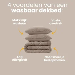 Lazy Dekbed Zonder Overtrek - Teddy Fur - Taupe