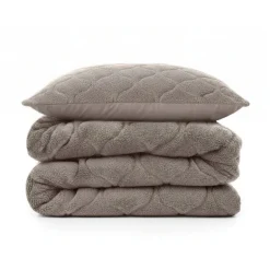 Lazy Dekbed Zonder Overtrek - Teddy - Taupe/Grijs