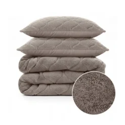 Lazy Dekbed Zonder Overtrek - Teddy - Taupe/Grijs