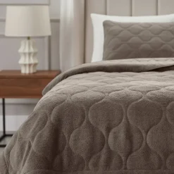 Lazy Dekbed Zonder Overtrek - Teddy - Taupe/Grijs