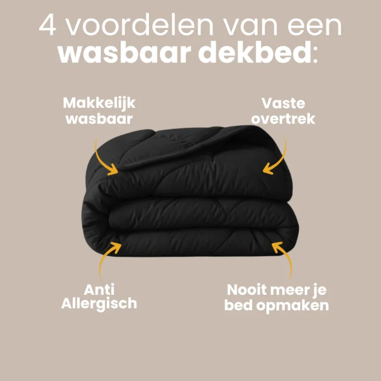 Lazy Dekbed Zonder Overtrek - Uni - Zwart