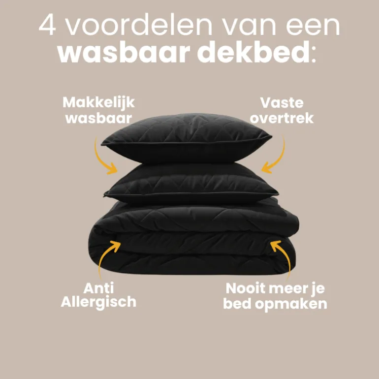 Lazy Dekbed Zonder Overtrek - Velvet - Zwart