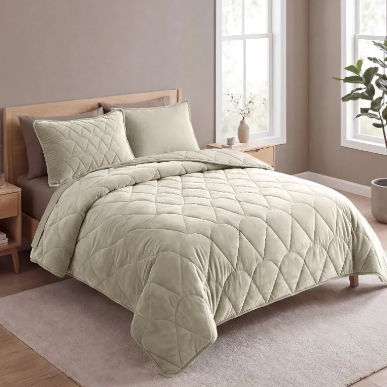 Lazy Dekbed Zonder Overtrek - Velvet - Taupe/Grijs