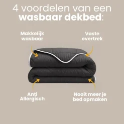 Lazy Dekbed Zonder Overtrek - Zwart