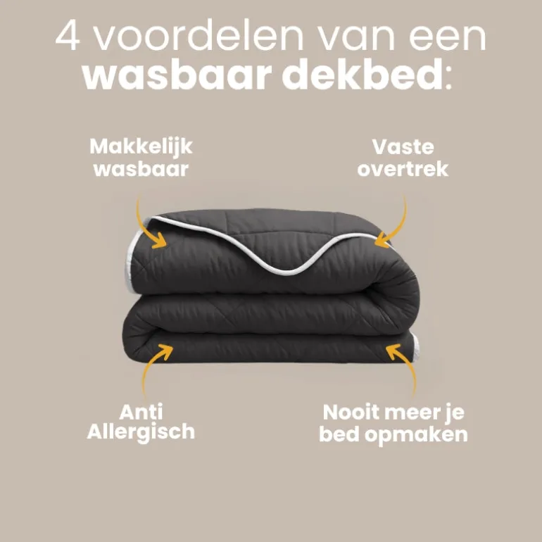 Lazy Dekbed Zonder Overtrek - Zwart