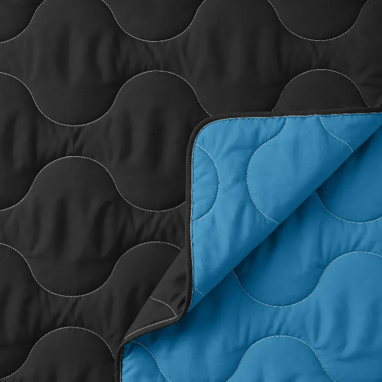 Lazy Dekbed Zonder Overtrek - Zwart/Blauw