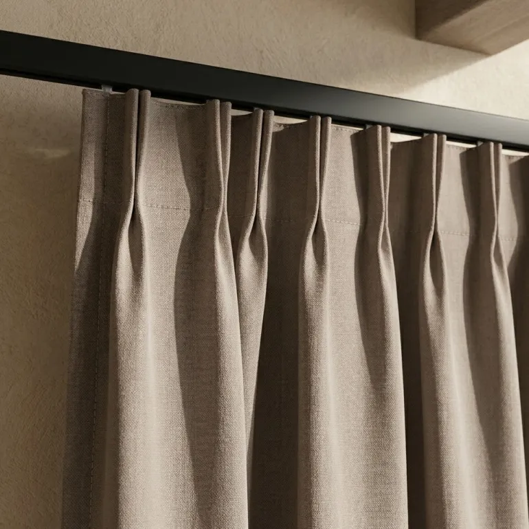 Luxe Gordijnen 100% Verduisterend - Haken - Taupe