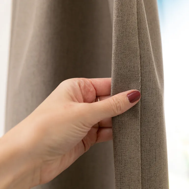 Luxe Gordijnen 100% Verduisterend - Haken - Taupe