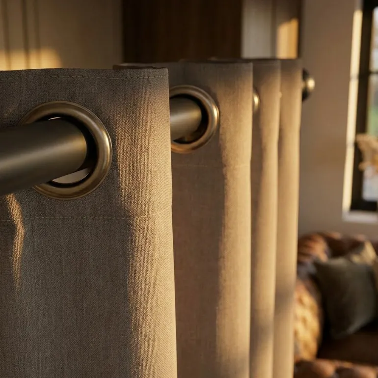 Luxe Gordijnen 100% Verduisterend - Ringen - Taupe