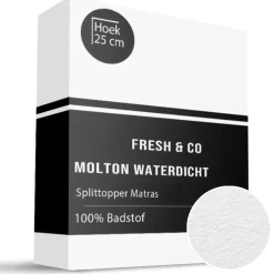Molton Hoeslaken - Badstof Waterdicht - Splittopper