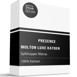 Molton Hoeslaken - 100% katoen - Splittopper