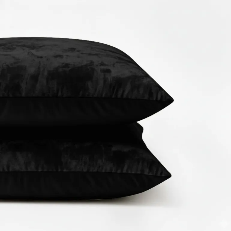 2-PACK Velvet Kussensloop - Zwart