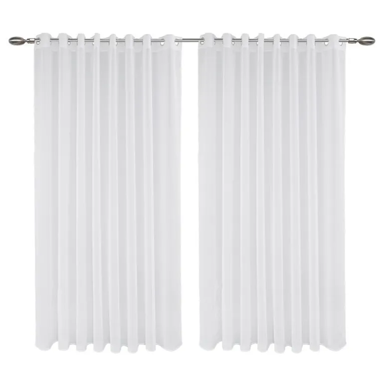 2-PACK: Vitrage Gordijnen - Haken of Ringen - Wit