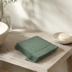 3-PACK Washandjes - Olijfgroen