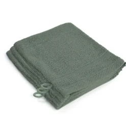 3-PACK Washandjes - Olijfgroen