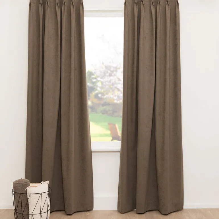 Premium Gordijnen 100% Verduisterend - Ringen - Taupe
