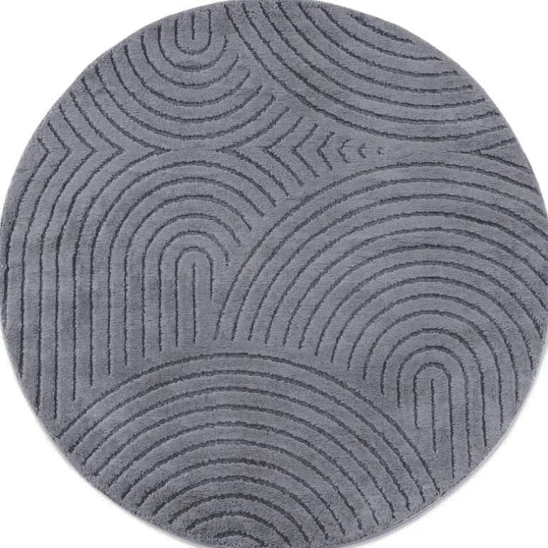Rond Japandi Vloerkleed - Antraciet