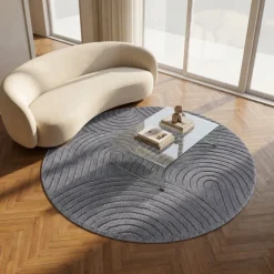 Rond Japandi Vloerkleed - Antraciet