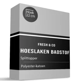 Splittopper Hoeslaken - Badstof - Grijs