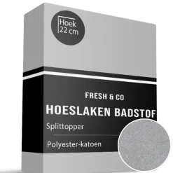 Splittopper Hoeslaken - Badstof - Grijs