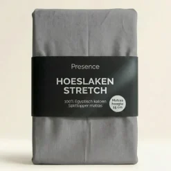 Splittopper Hoeslaken - Egyptisch Katoen Stretch - Grijs