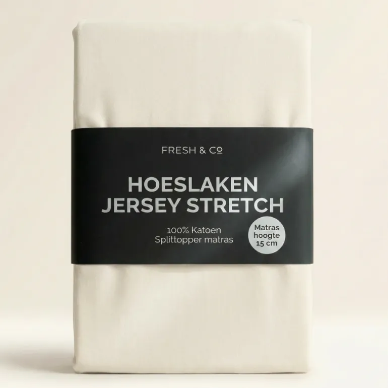 Splittopper Hoeslaken - Katoen Jersey Stretch - Wit