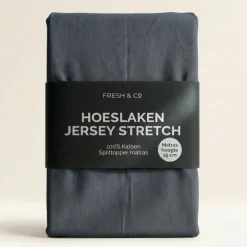 Splittopper Hoeslaken - Katoen Jersey Stretch - Navy