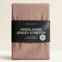 Splittopper Hoeslaken - Katoen Jersey Stretch - Terra