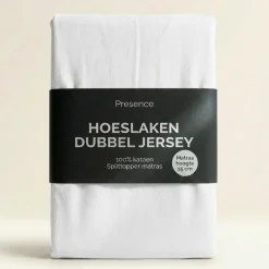 Splittopper Hoeslaken - Katoen Dubbel Jersey - Wit