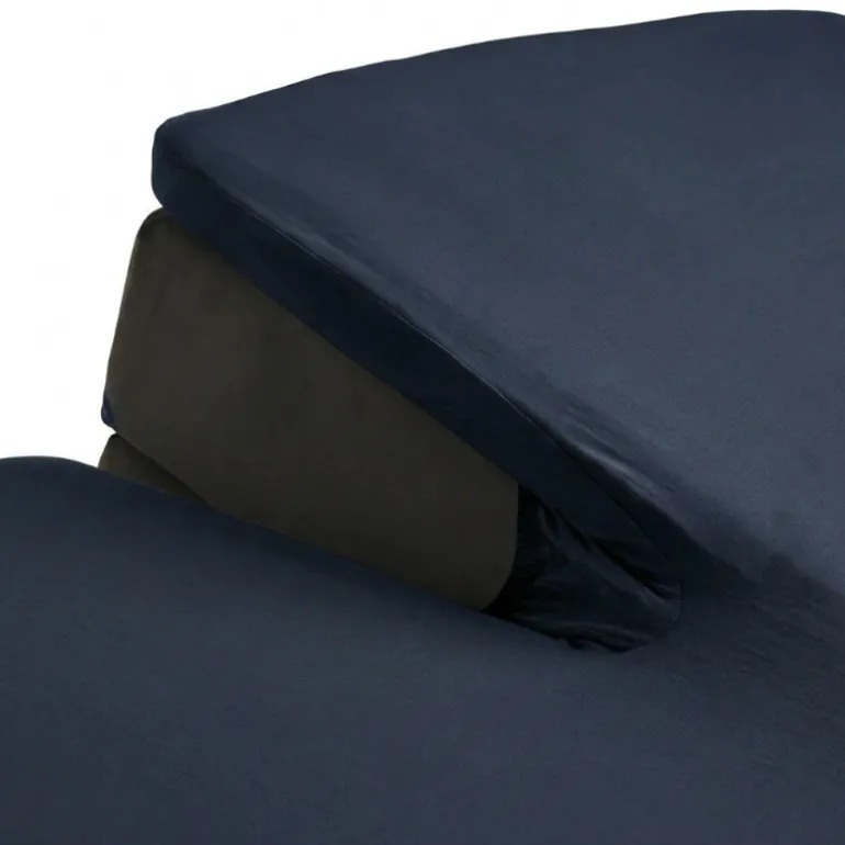 Splittopper Hoeslaken - Katoen Dubbel Jersey - Navy