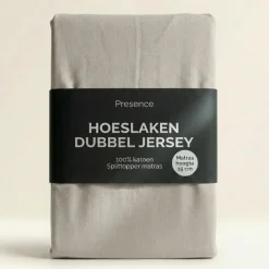 Splittopper Hoeslaken - Katoen Dubbel Jersey - Crème