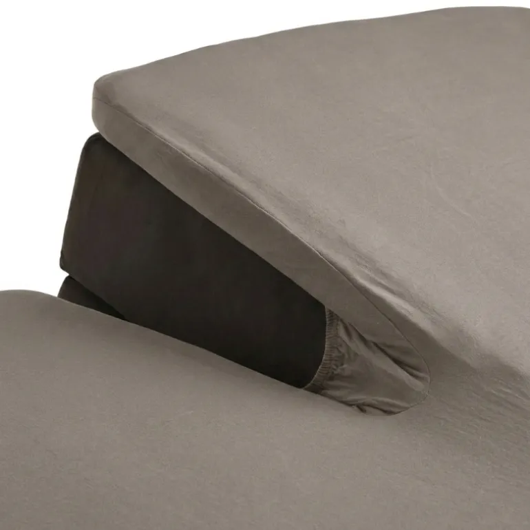 Splittopper Hoeslaken Katoen Flanel - Taupe