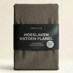 Splittopper Hoeslaken - Katoen Flanel - Antraciet