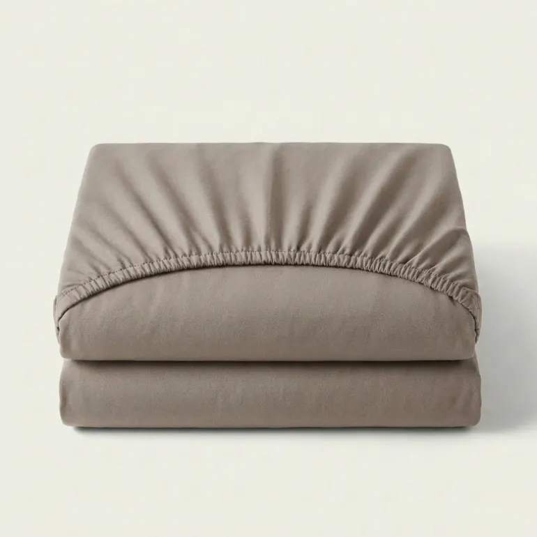 Splittopper Hoeslaken - Katoen Flanel - Taupe