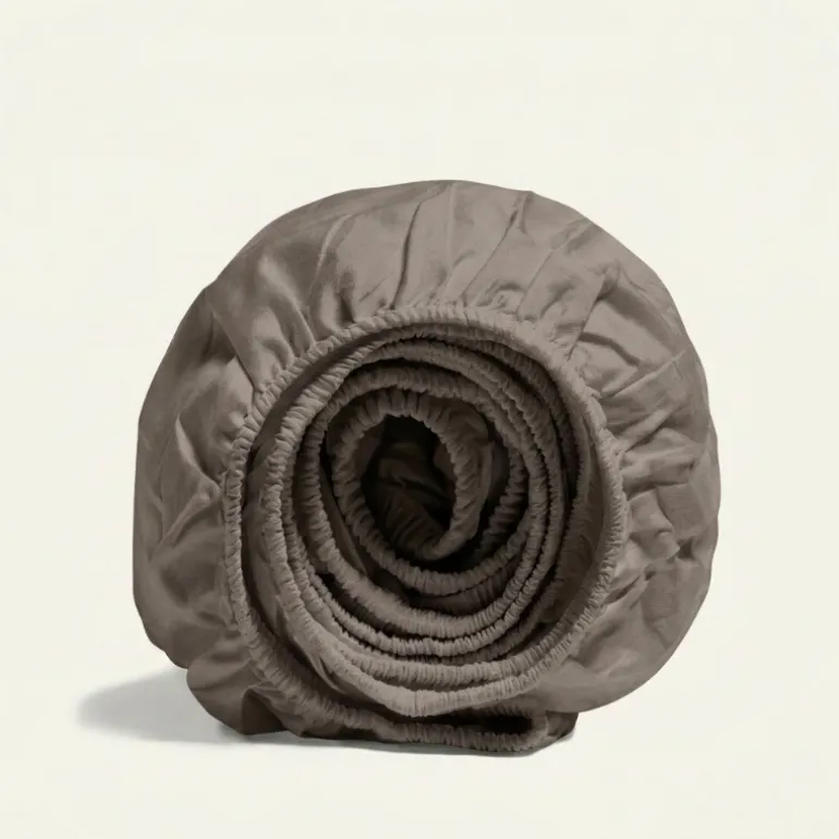 Splittopper Hoeslaken - Katoen Flanel - Taupe