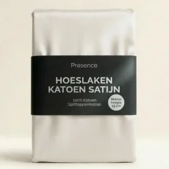 Splittopper Hoeslaken - Katoen Satijn - Crème