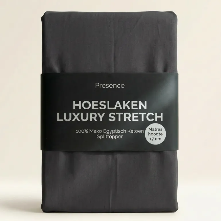 Splittopper Hoeslaken- Mako Jersey Katoen - Antraciet