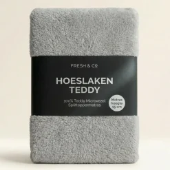 Splittopper Hoeslaken Teddy - Licht Grijs