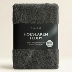 Splittopper Hoeslaken Teddy - Antraciet