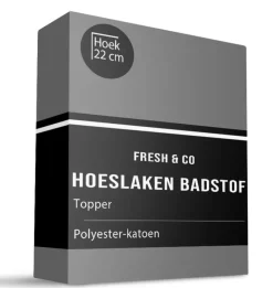 Topper Hoeslaken - Badstof - Antraciet