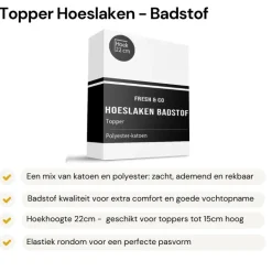 Topper Hoeslaken - Badstof - Wit