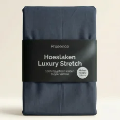 Topper Hoeslaken - Egyptisch Katoen Jersey Stretch - Navy