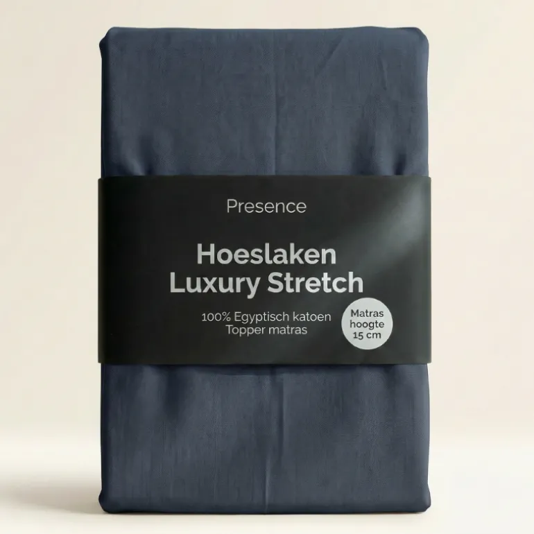 Topper Hoeslaken - Egyptisch Katoen Jersey Stretch - Navy