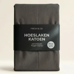 Topper Hoeslaken - Katoen - Antraciet