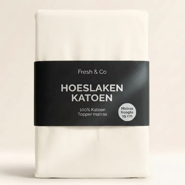 Topper Hoeslaken - Katoen - Crème