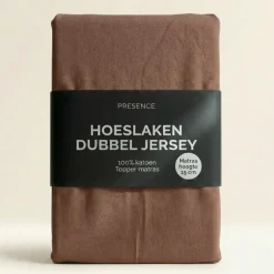 Topper Hoeslaken - Katoen Dubbel Jersey - Cognac