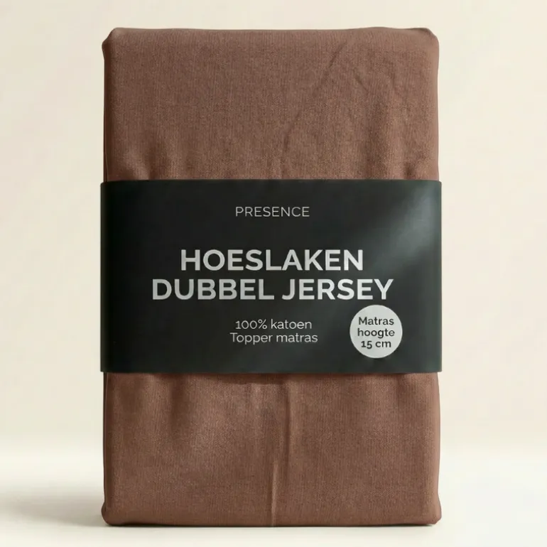Topper Hoeslaken - Katoen Dubbel Jersey - Cognac